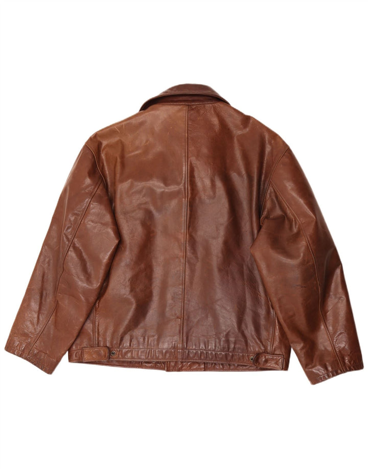 Herman & Sons Veste en cuir pour homme IT 50 Large Marron