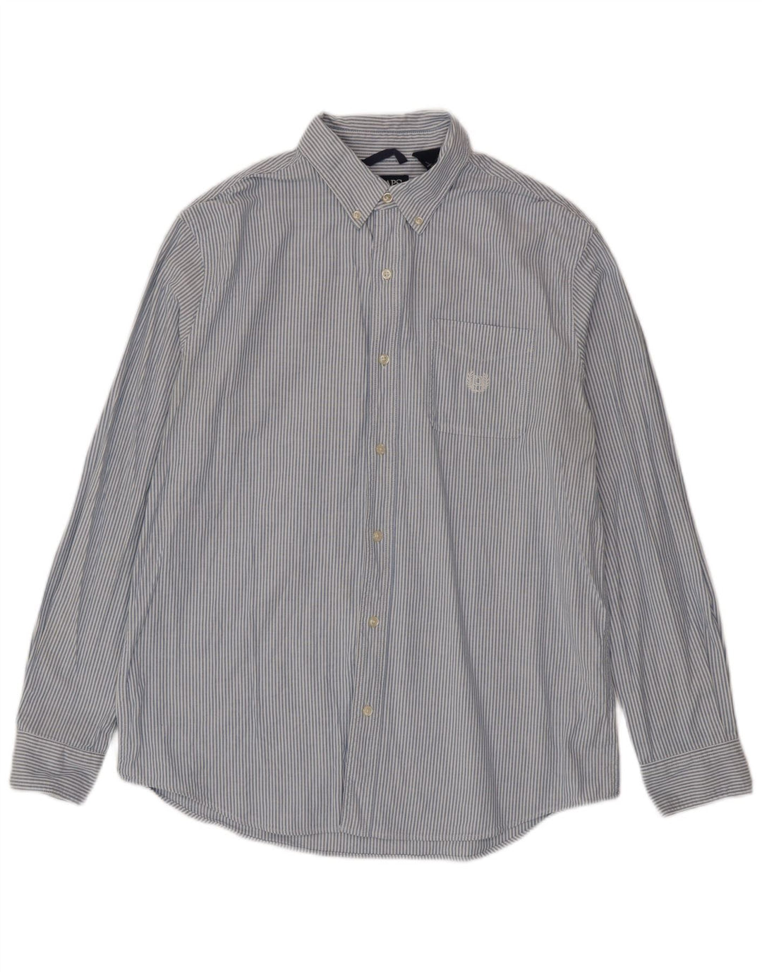 Chaps Chemise Homme Large Bleu Rayure Coton