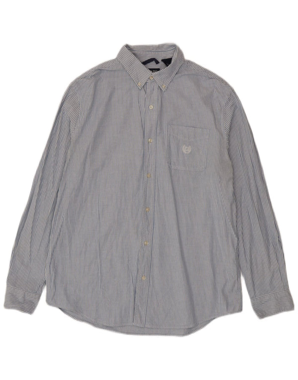 Chaps Chemise Homme Large Bleu Rayure Coton