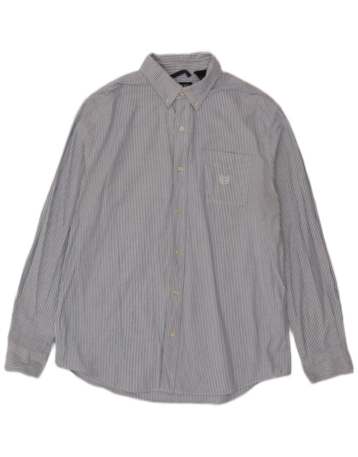 Chaps Chemise Homme Large Bleu Rayure Coton