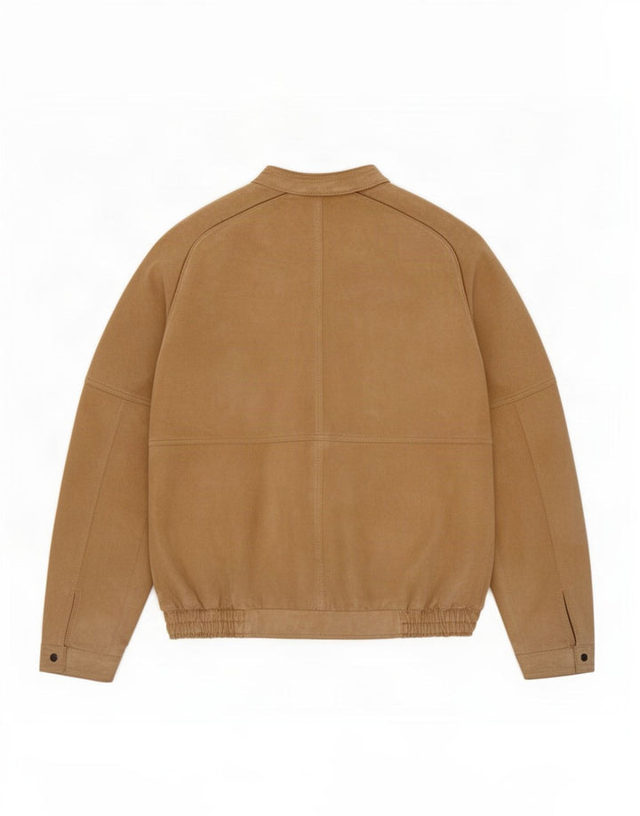Monpel Veste bomber en daim pour homme UK 38 Cuir beige moyen