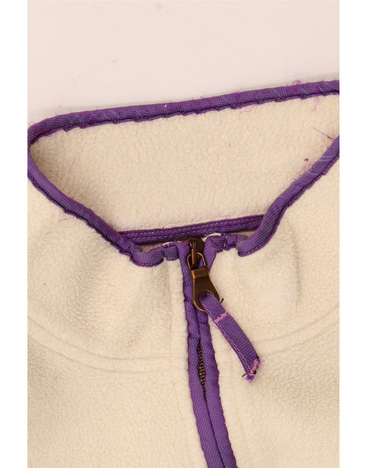 Think Pink Pull surdimensionné en polaire à col zippé pour femme UK 14 Medium Off White