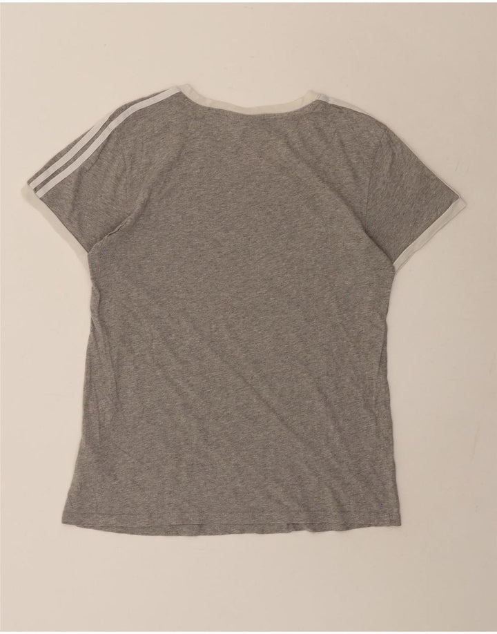 Adidas T-shirt surdimensionné pour femme UK 6 XS Gris Coton