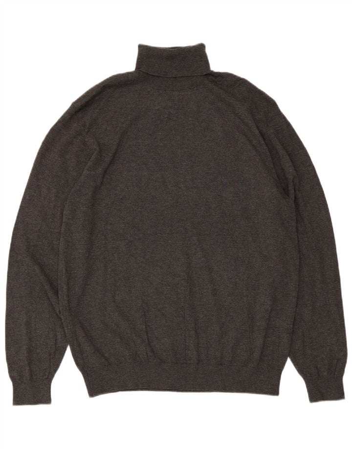 Zara Pull Col Roulé Homme Large Gris Moucheté Viscose