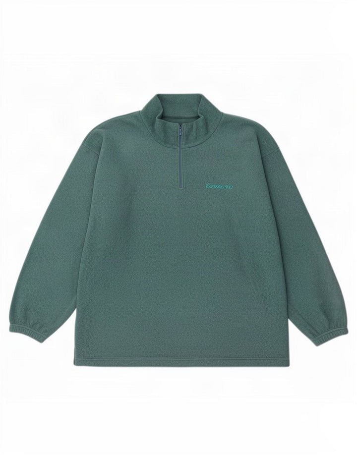 Invicta Pull polaire à col zippé pour homme 2XL Vert Polyester