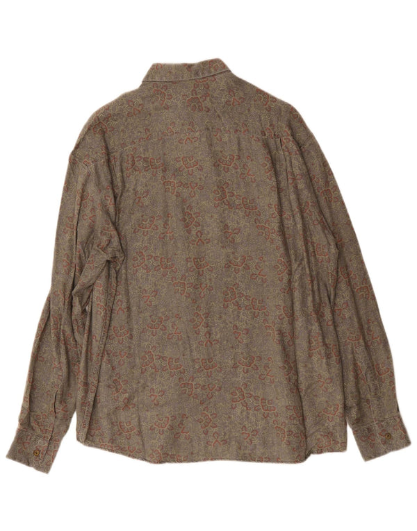 Rodrigo Chemise Homme Taille 40 15 1/2 Gris Moyen Paisley Viscose