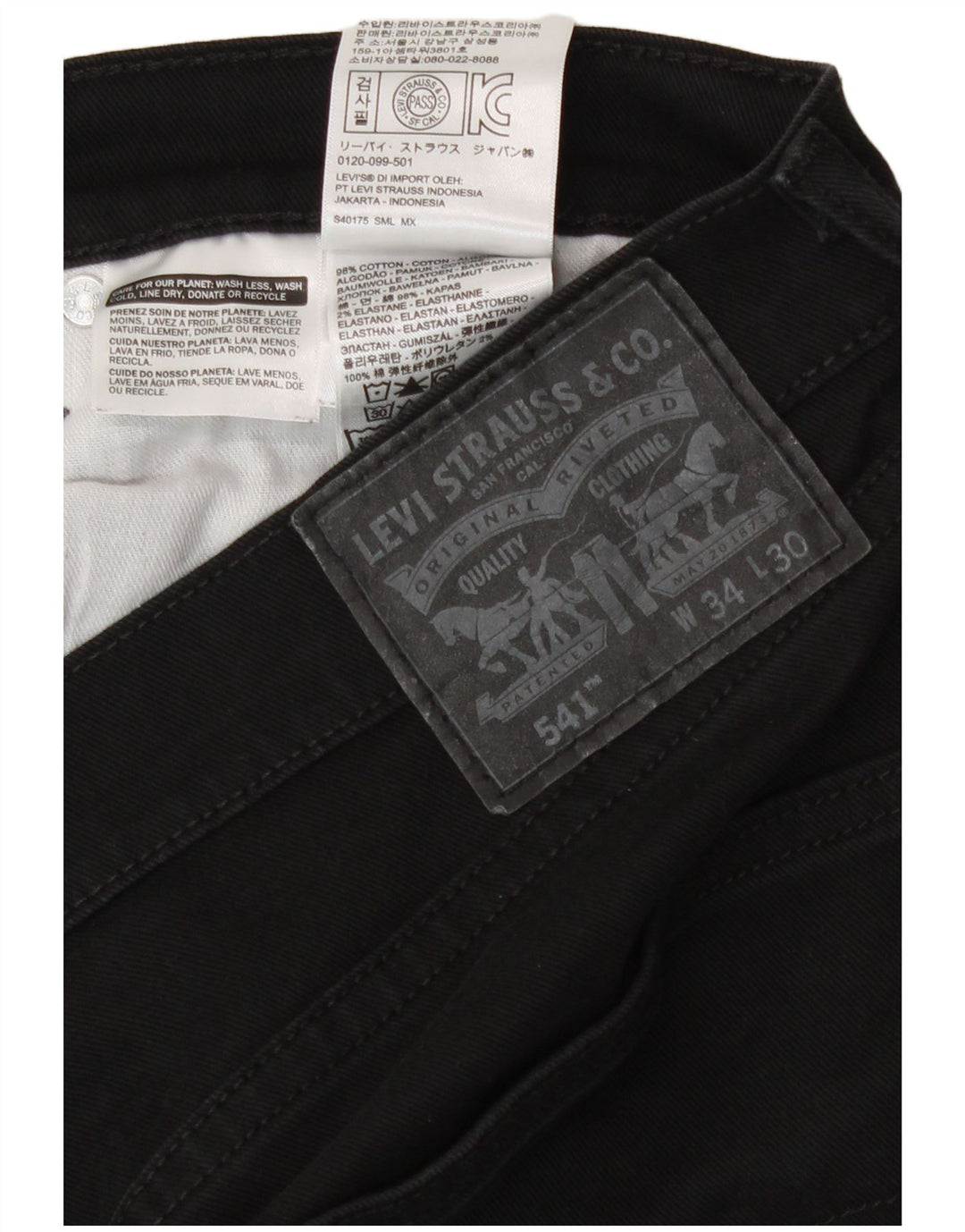 Levi's Jean 541 Tapered Homme Noir Coton