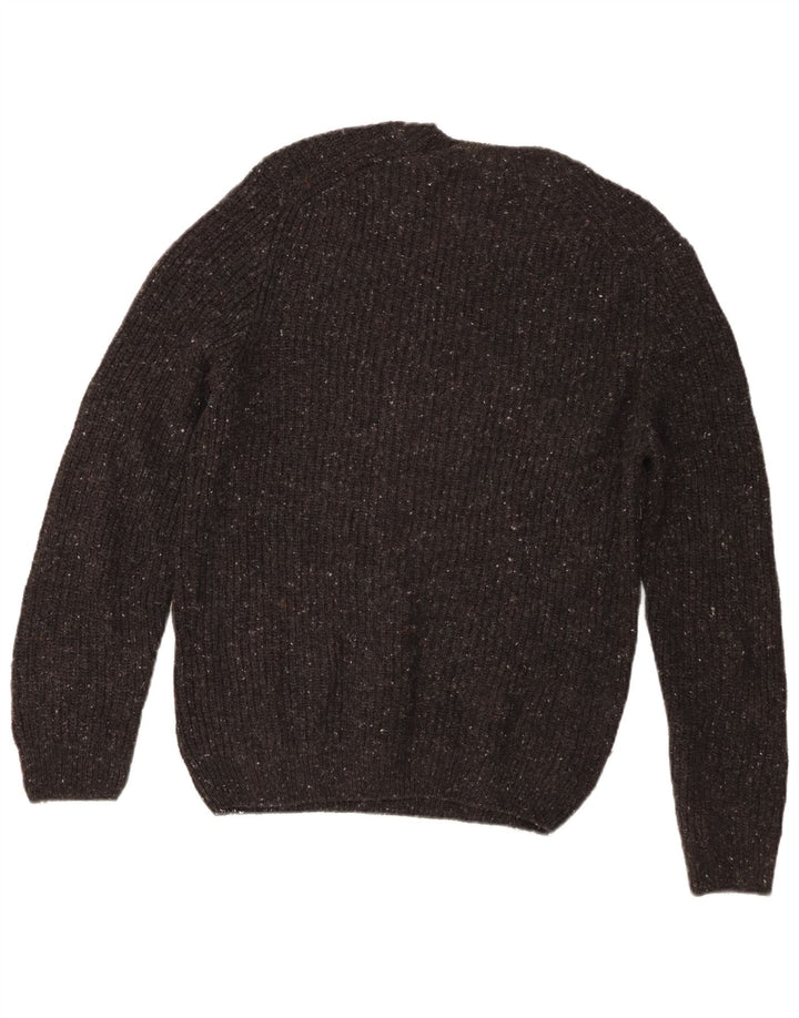 Zara Pull à col rond en laine mouchetée gris moyen pour homme