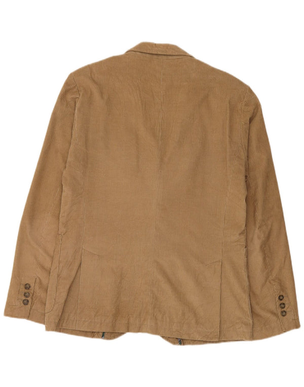 Zara Veste blazer en velours côtelé à 2 boutons pour homme UK 40 Grand coton marron