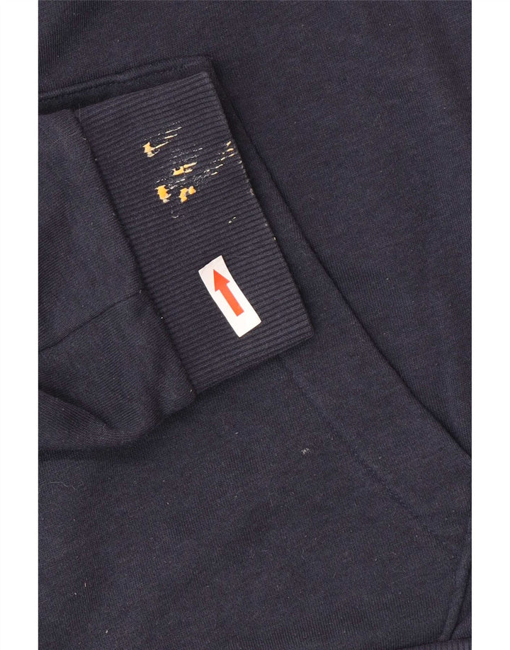 Adidas Pull à capuche zippé pour homme en coton bleu marine moyen