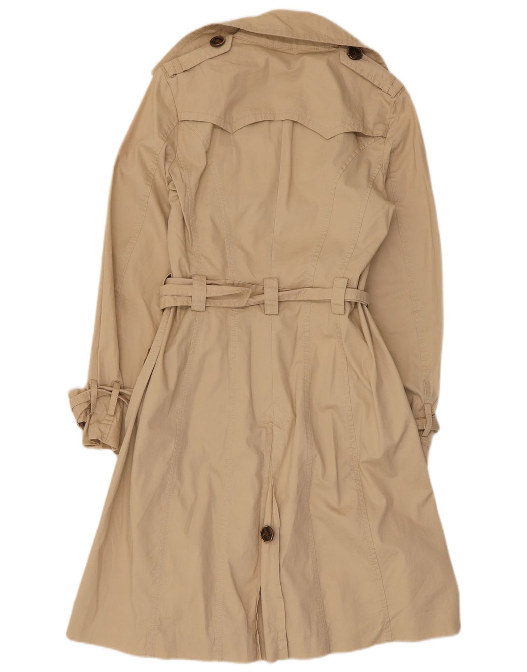 Zara Femme Trench Coat UK 10 Petit Coton Beige