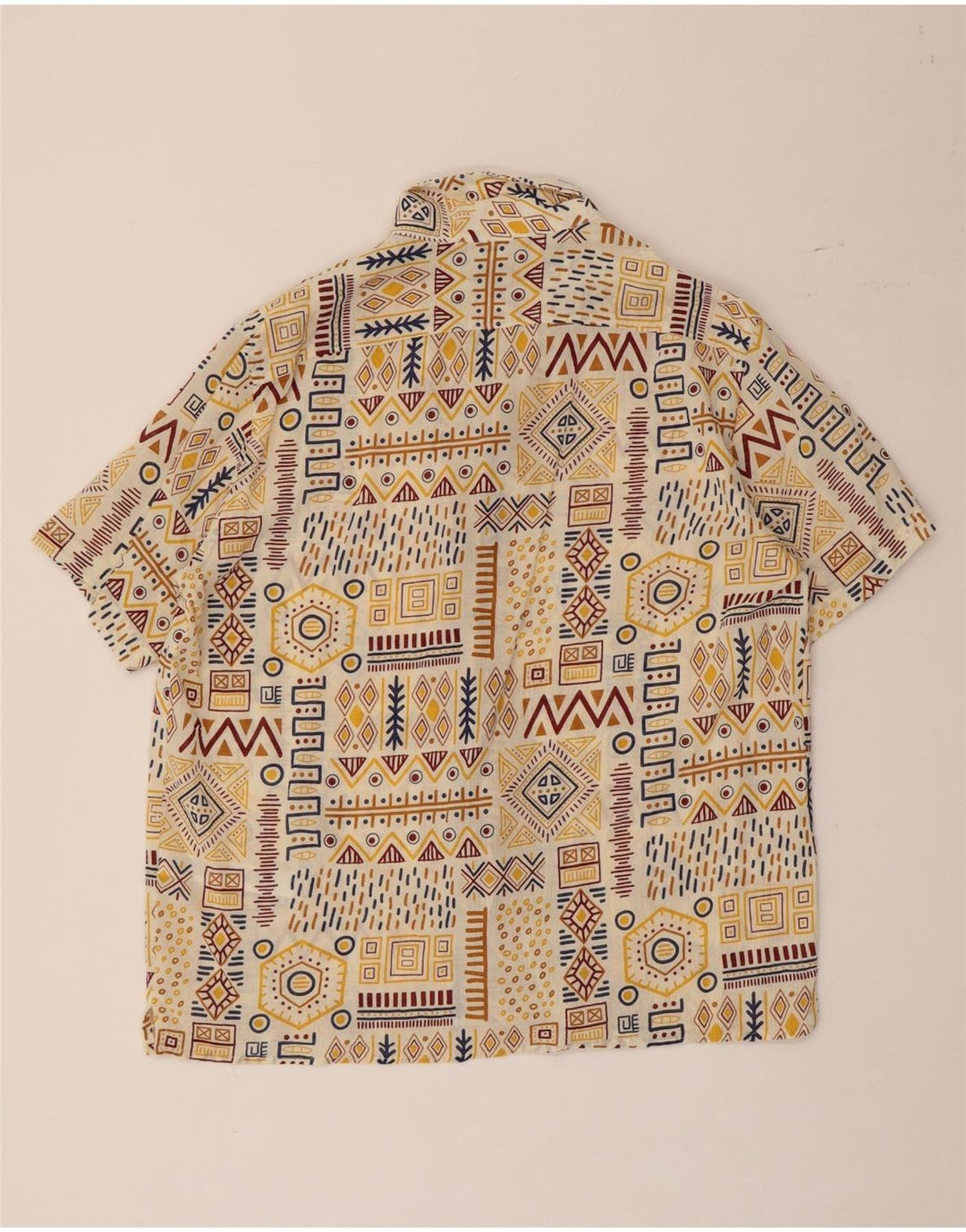 Calliope Chemise décontractée à manches courtes pour homme Petit motif géométrique multicolore