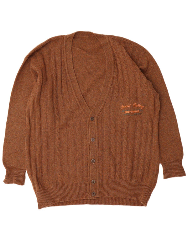 vintage Homme Cardigan Pull XL Marron