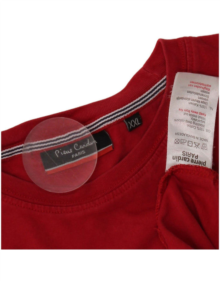 Pierre Cardin T-Shirt Homme Top 2XL Rouge Coton