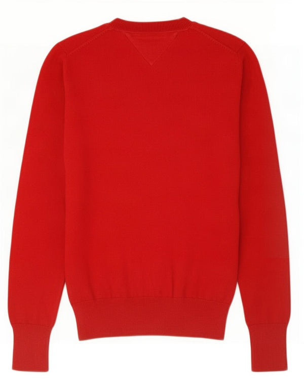 Tommy Hilfiger Pull col bateau pour femme UK 10 Petit coton rouge