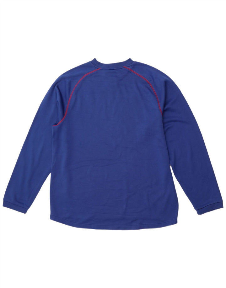 REEBOK Haut graphique Giants à manches longues pour hommes, grand bleu, polyester