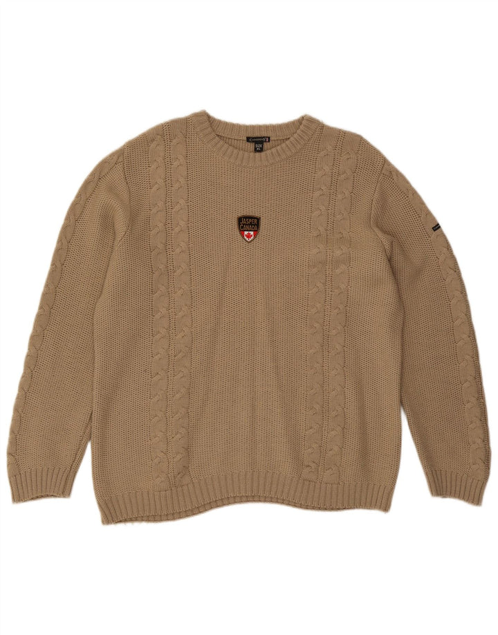 Canadiens Pull col bateau homme XL laine beige