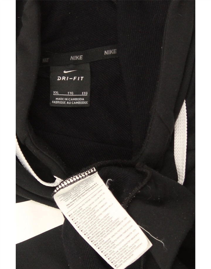 Nike Pull à capuche graphique Dri Fit pour homme 2XL Noir Polyester
