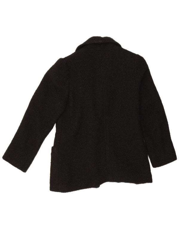vintage Femme Double Breasted Blazer Veste UK 12 Moyen Noir