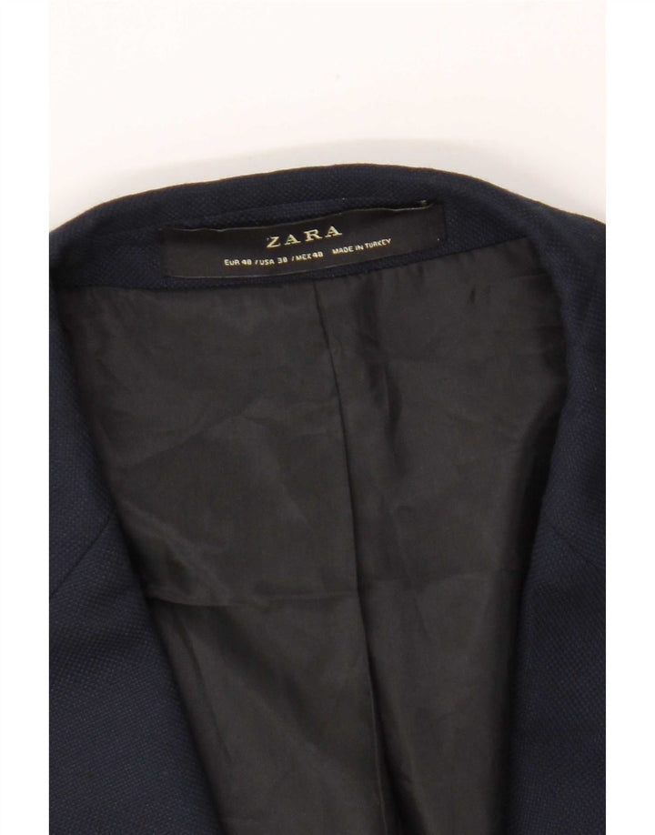 Zara Veste Blazer 1 Bouton Homme EU 48 Bleu Marine Moyen