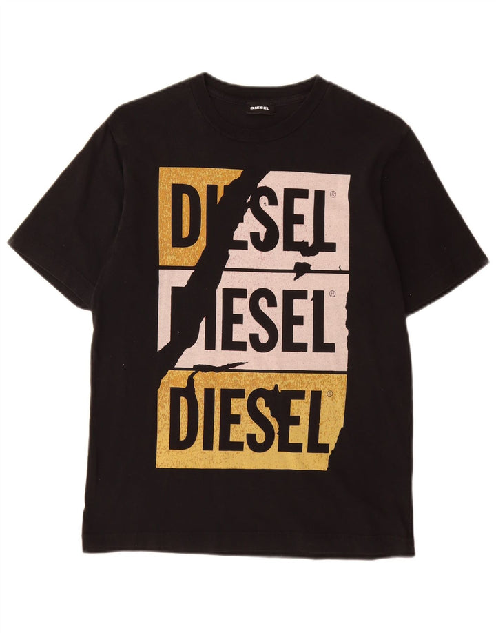 DIESEL T-Shirt Graphique Garçon 11-12 ans Noir