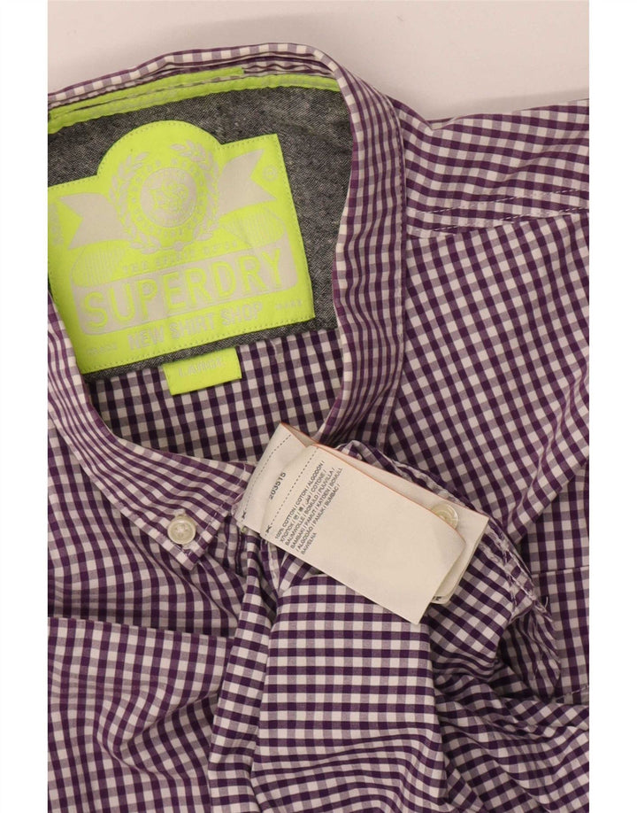 Superdry Chemise Homme Large Violet Vichy Coton