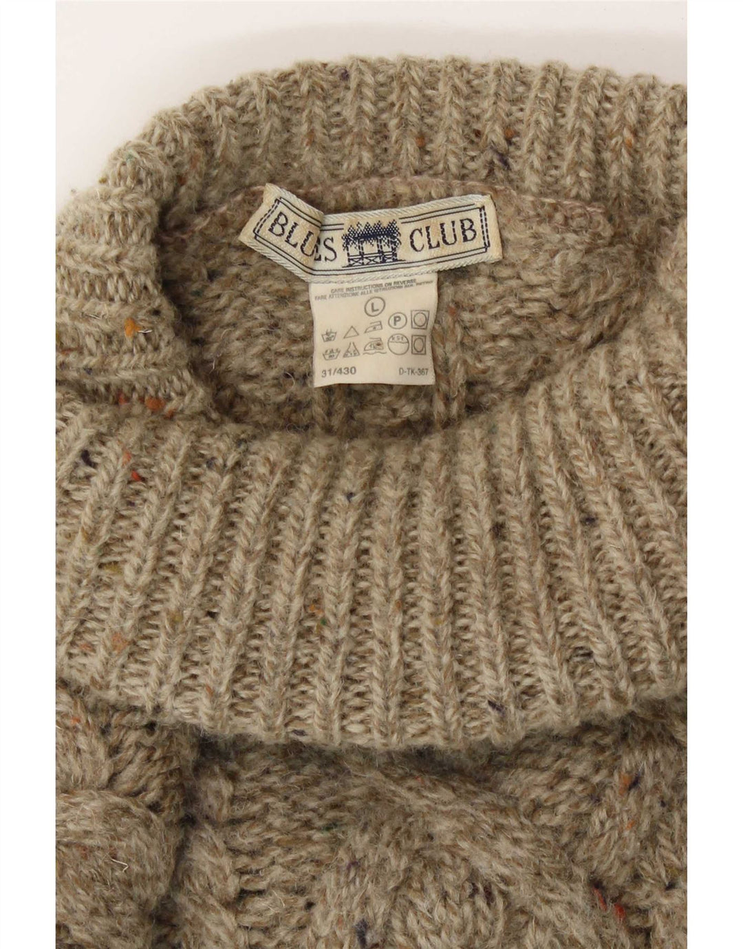 Blues Club Pull col roulé pour homme en laine beige