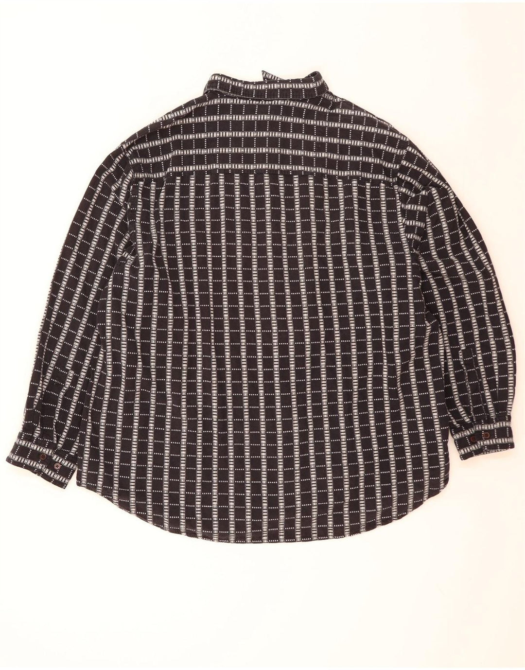 vintage Chemise Homme Taille 47/48 2XL Bleu Marine Check Coton