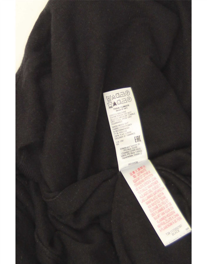 Marks & Spencer Haut cardigan ouvert à manches courtes pour femme UK 16 Large Noir