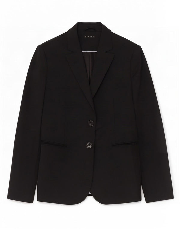 Sisley Veste Blazer 2 Boutons Femme UK 12 Noir Moyen