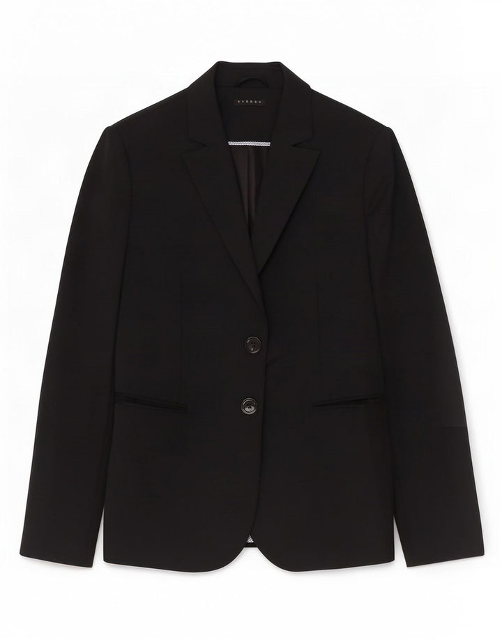 Sisley Veste Blazer 2 Boutons Femme UK 12 Noir Moyen