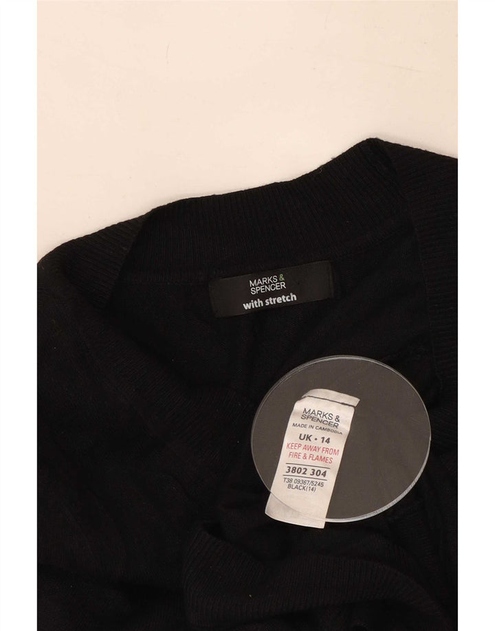 Marks & Spencer Pull cardigan court pour femme UK 14 Noir moyen