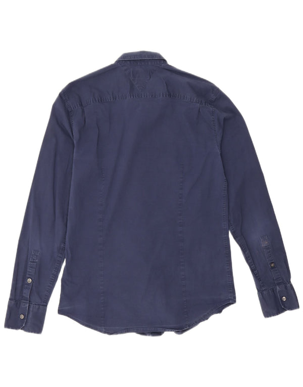 Tommy Hilfiger Chemise Slim Fit pour Homme en Coton Bleu Marine Large