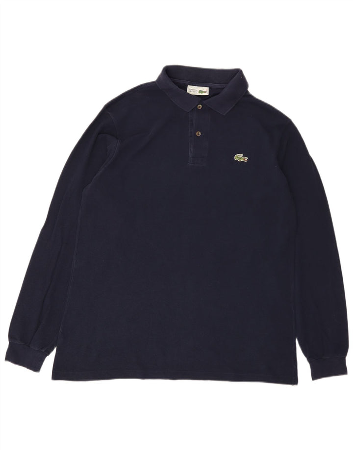 Lacoste Polo à manches longues pour homme Taille 4 Coton bleu marine moyen