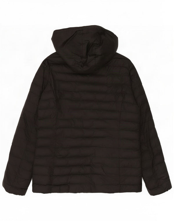 Emporio Armani Veste matelassée à capuche pour femme UK 20 2XL Noir Polyester
