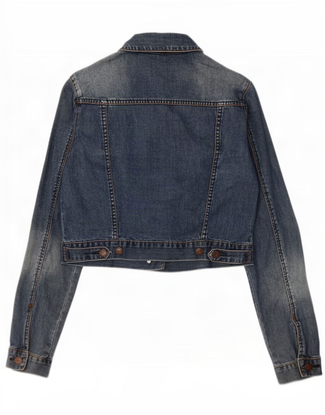 Topshop Veste en jean courte pour femme UK 12 Bleu moyen Coton