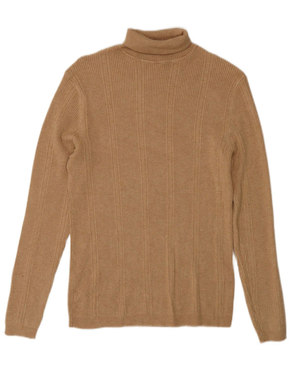 Marks & Spencer Pull col roulé pour femme UK 10 Small Beige Viscose