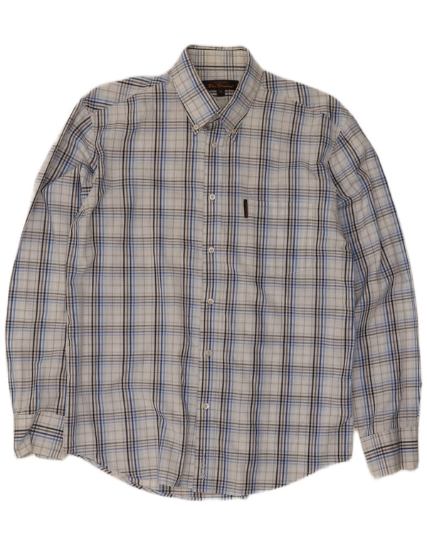 Ben Sherman Chemise Homme Bleu Moyen Carreaux Coton