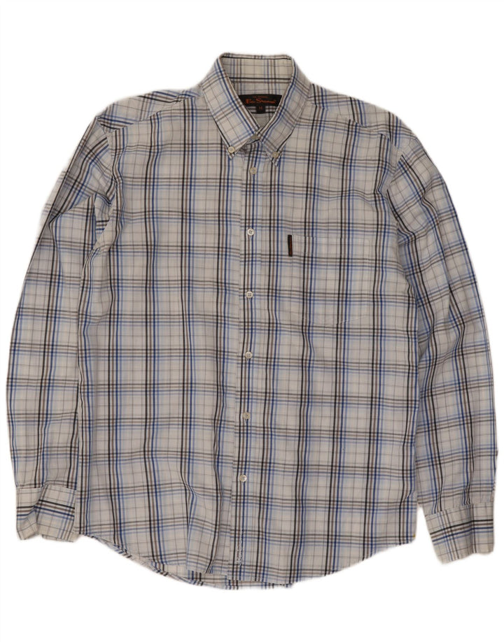 Ben Sherman Chemise Homme Bleu Moyen Carreaux Coton