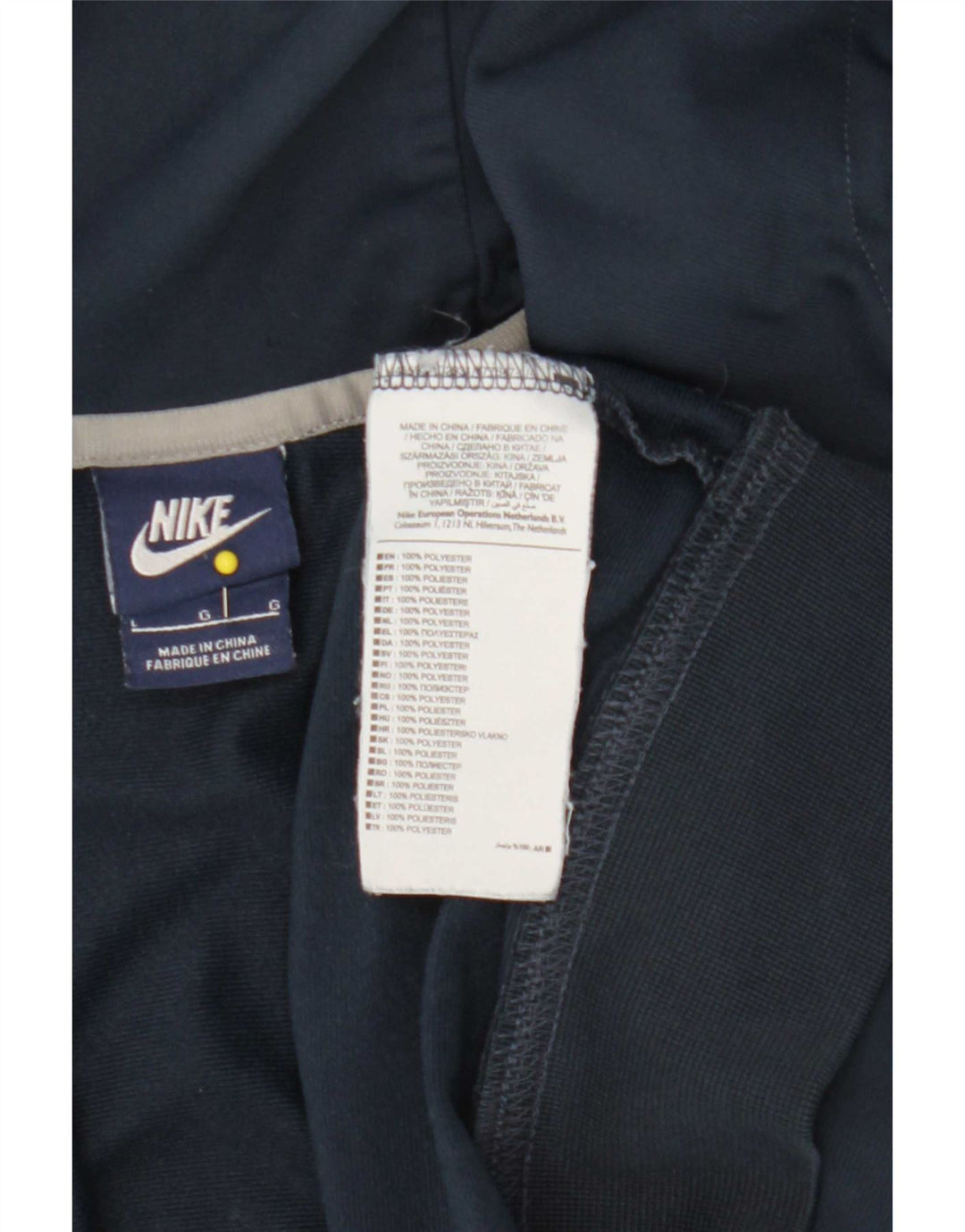 Nike Pull à capuche zippé pour homme en polyester color block bleu marine
