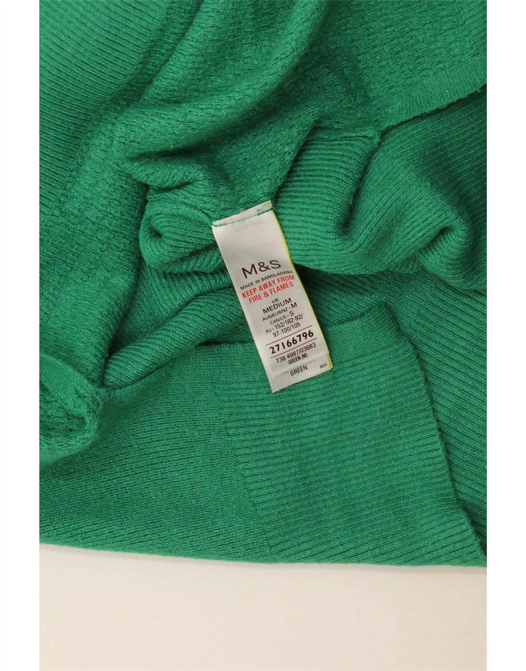 Marks & Spencer Pull col en V pour femme UK 44 Viscose vert moyen