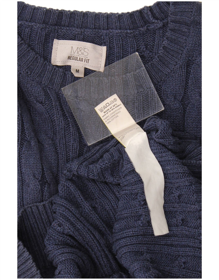 Marks & Spencer Pull à col rond coupe classique pour homme Bleu marine moyen