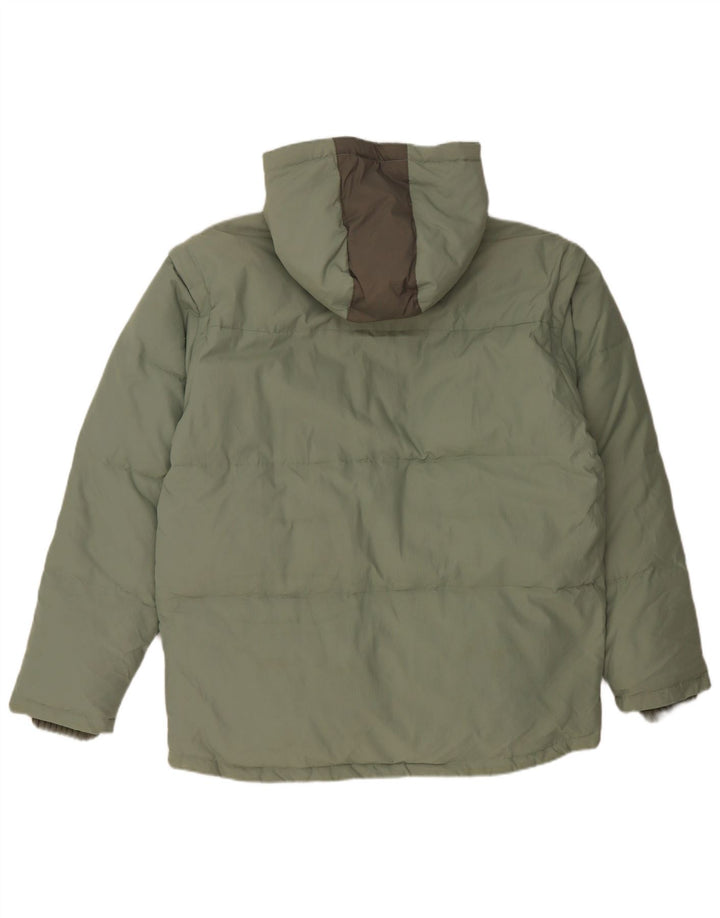 Fila Veste rembourrée à capuche pour homme UK 40 Large Vert Polyamide