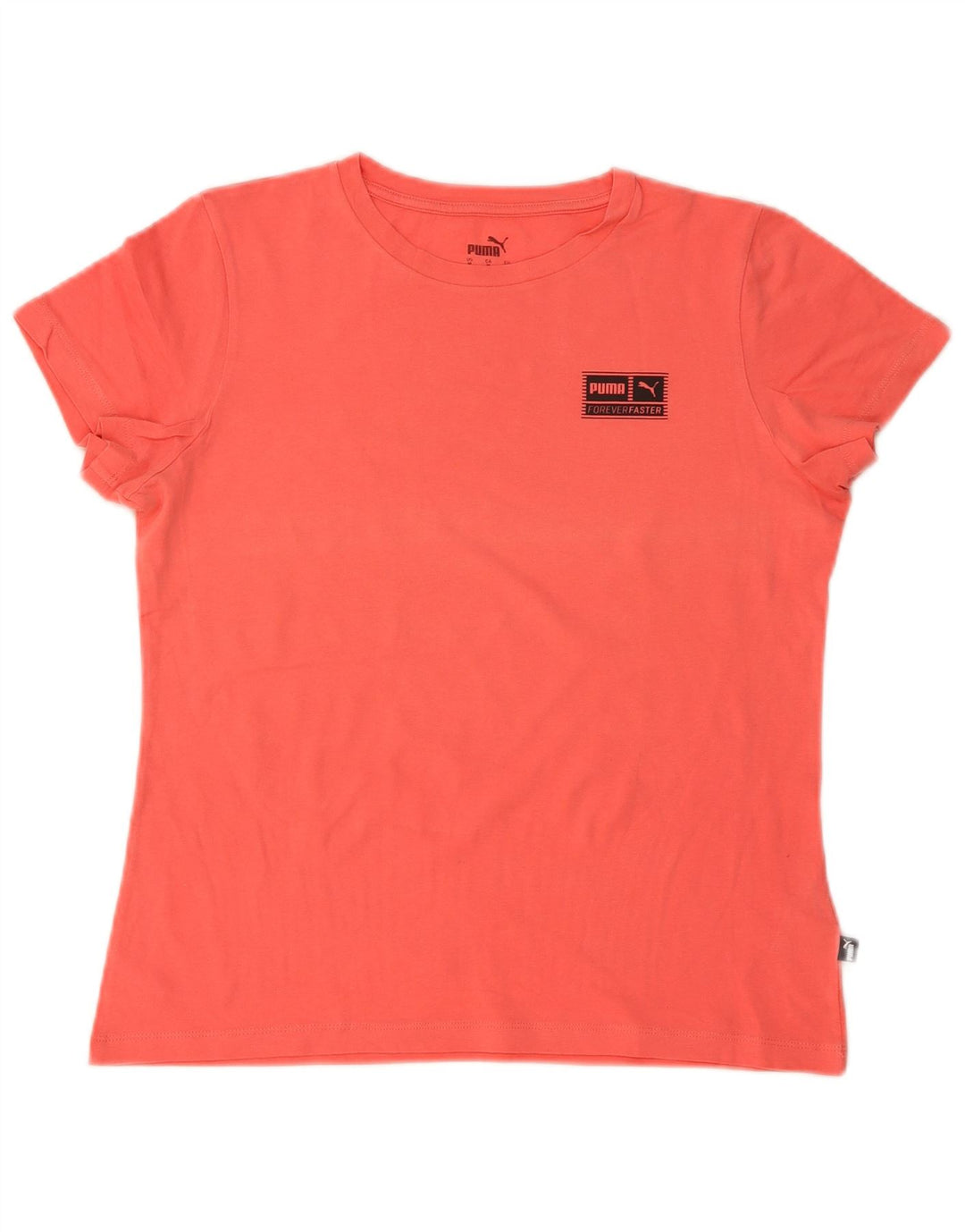 Puma T-shirt pour femme UK 14 Orange moyen Coton