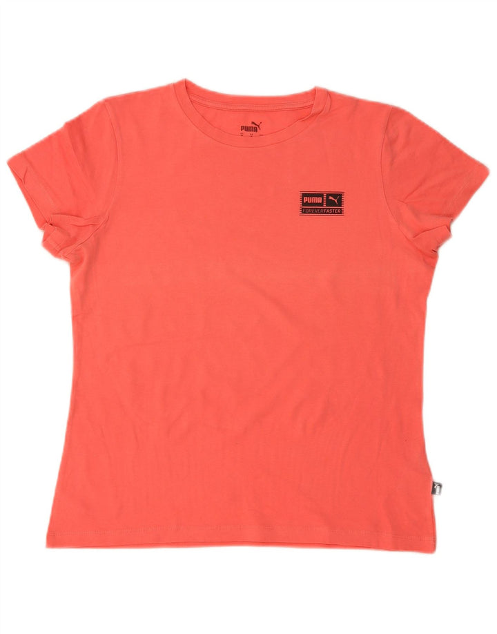 Puma T-shirt pour femme UK 14 Orange moyen Coton
