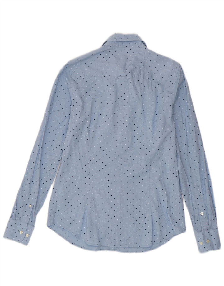 Gant Chemise Femme UK 8 Small Bleu Spotted Cotton