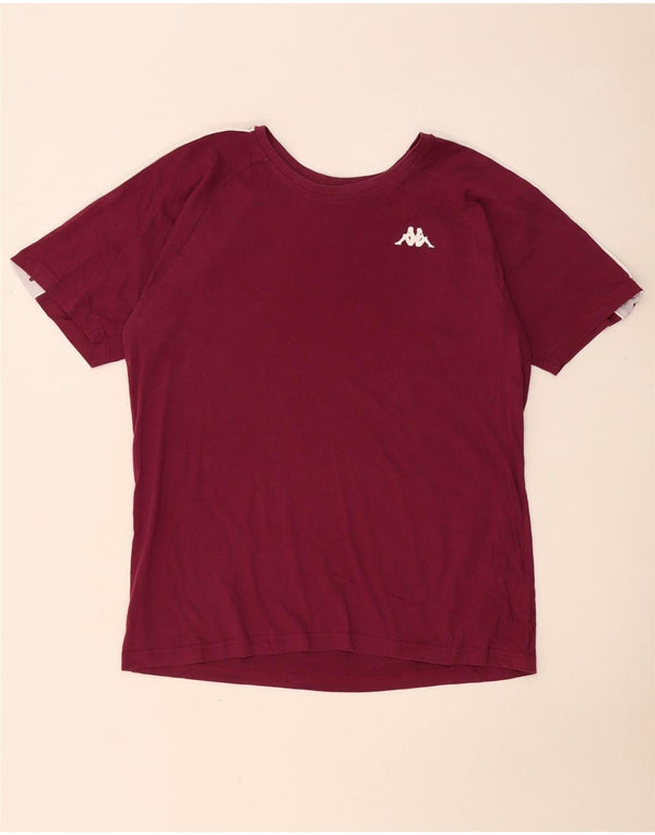 Kappa T-shirt graphique pour homme en coton color block Taille L Bordeaux