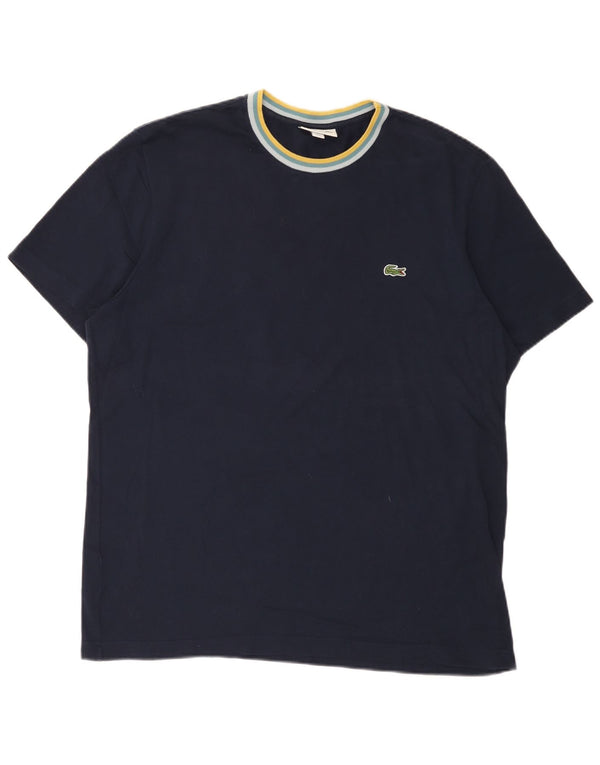 Lacoste Hommes Regular Fit T-Shirt Top Taille 6 XL Bleu Marine Coton