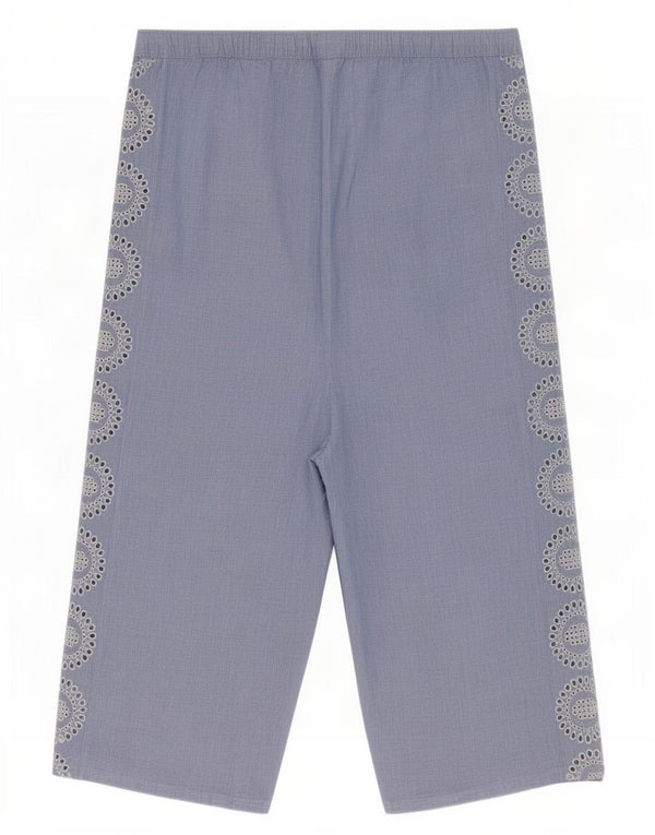 Marks & Spencer Pantalon capri de nuit pour femme UK 14 Large W34 L22 Bleu