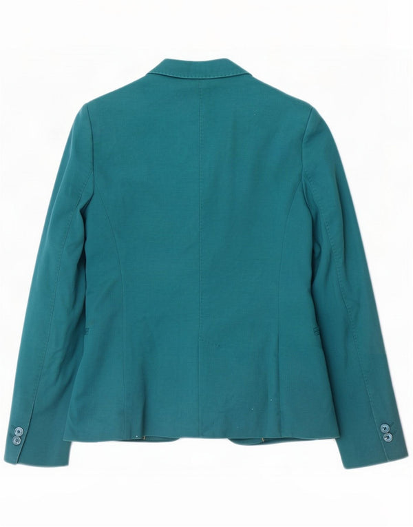 Massimo Dutti Veste blazer 1 bouton pour femme EU 40 Coton bleu moyen